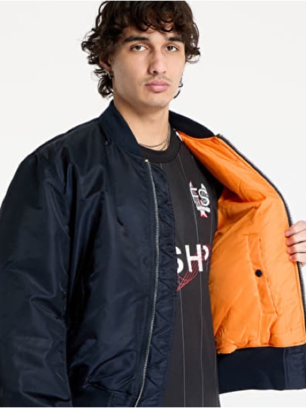 Alpha Industries MA-1 Flight Bomber Jacket - Replica Blue men’s size Medium